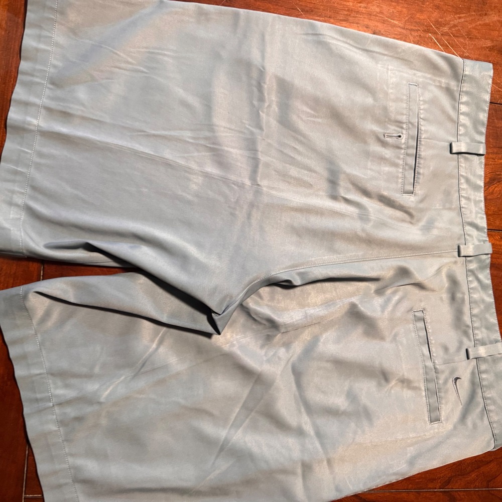 Nike Golf Shorts Men's 36 Gr blue Flat‎ Front Dri-Fit Polyester Spandex Athletic - Picture 4 of 8